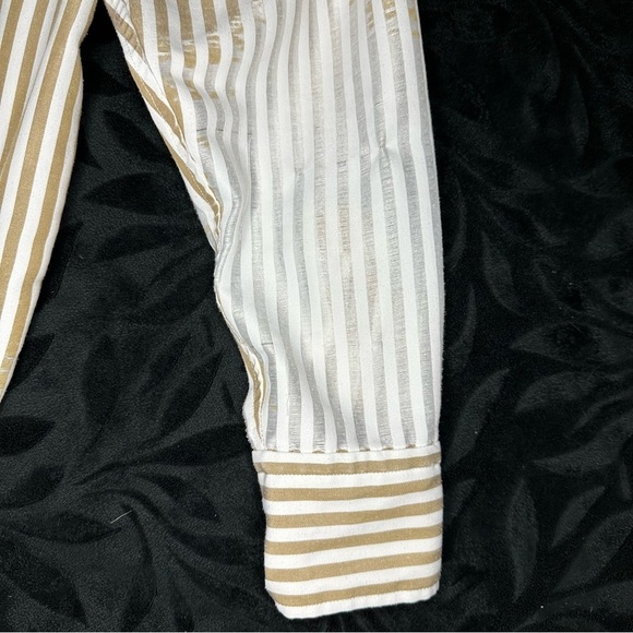 Reformation Womens Striped Button Down Deadstock XS Shirt Distressed - Picture 5 of 12